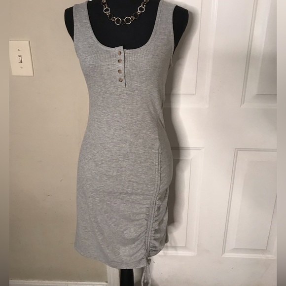 Willow and Root Dresses & Skirts - Grey Willow and Root Scrunched Ribbed T-Shirt Dress NWT